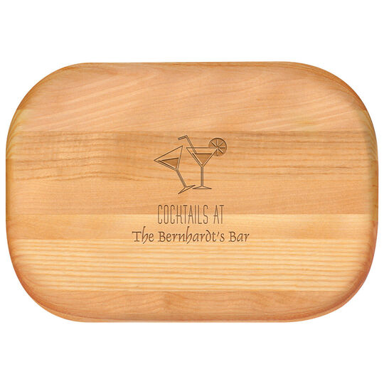 Cocktail Glasses Bar Small 10-inch Wood Bar Board